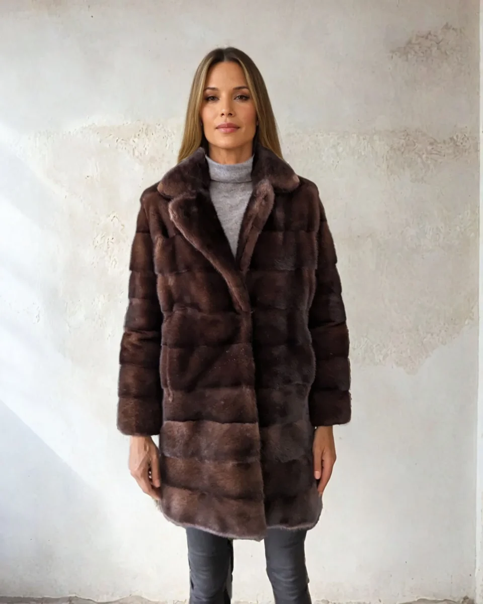 Vesta, 85 cm. - Mink - Jacka - Dam - Mahogny