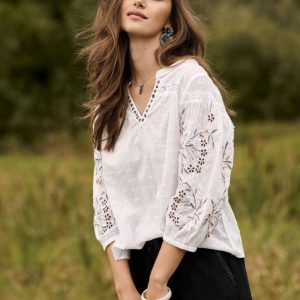 Bomullsblus CRSereni – Cream