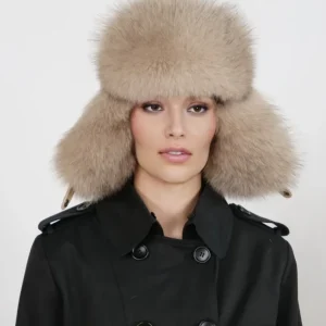 202 Fox Trapper Hat - Fox - Tillbehör - Beige