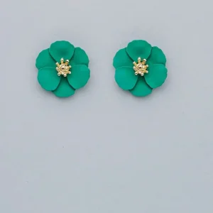 Flower Small Earrings Strong Green