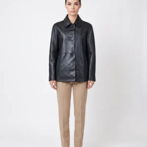 Solana, 68 cm. - Krage - Lamb Dior Bonded Leather-Women - Svart