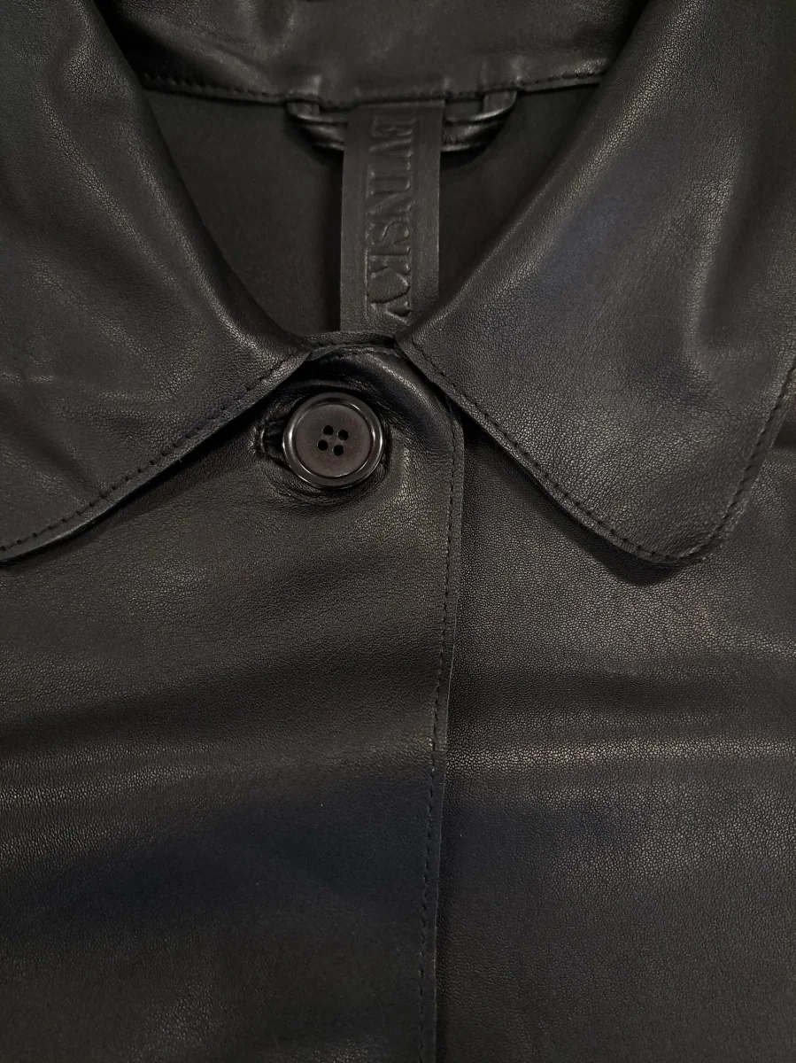 Solana, 68 cm. - Krage - Lamb Dior Bonded Leather-Women - Svart - Bild 7