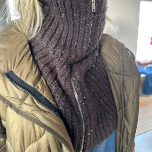 Objannie Knit Neck Warmer Seal Brown White  Black  Hummus
