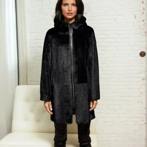 Delaney, 87 cm. - Huva - Sealjacka - Dam - Svart