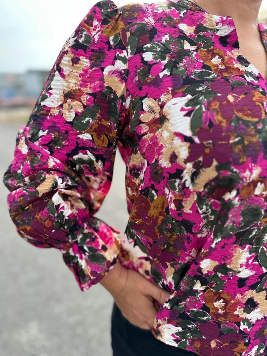 Vidogma V Neck Long Sleeve Shirt Black Multi - Bild 5