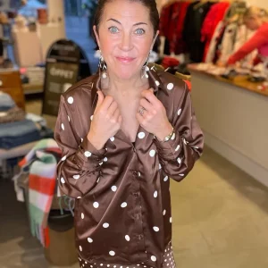 Yaspella Long Sleeve Shirt Pinecone Ecru Dots